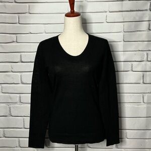 Lord & Taylor Black Merino Sweater
